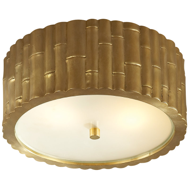 Alexa Hampton Frank Small Flush Mount, 4.75" H x 11.25" W x 11.25" D, Natural Brass, 2 - Lights
