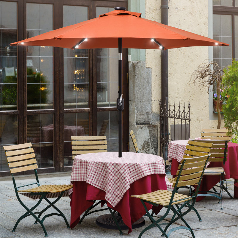 Parasol de marché éclairé 90 po Kanila, Orange