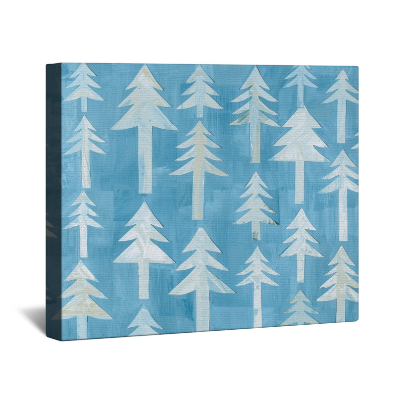 Blue Pine Trees Canvas Gallery Wrap, 16 x 20 inches