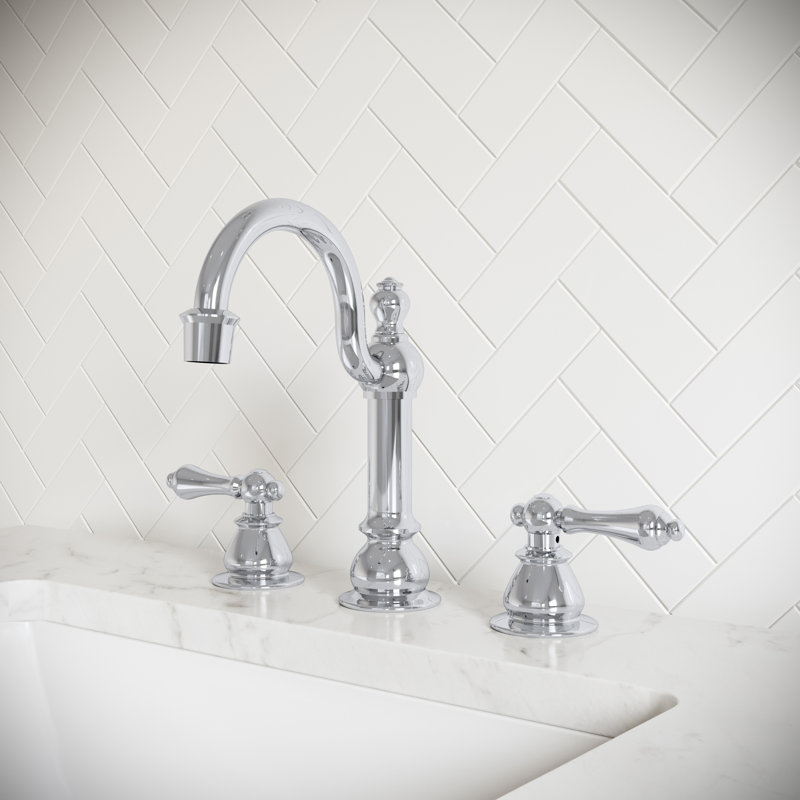 2-handle Bathroom Faucet with Drain Assembly, Lever, Chrome