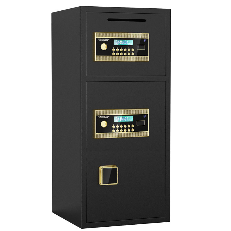 Fireproof Waterproof Double-Door Safe with Coin Slot & Hidden Code, 7.0 Cubic Feet