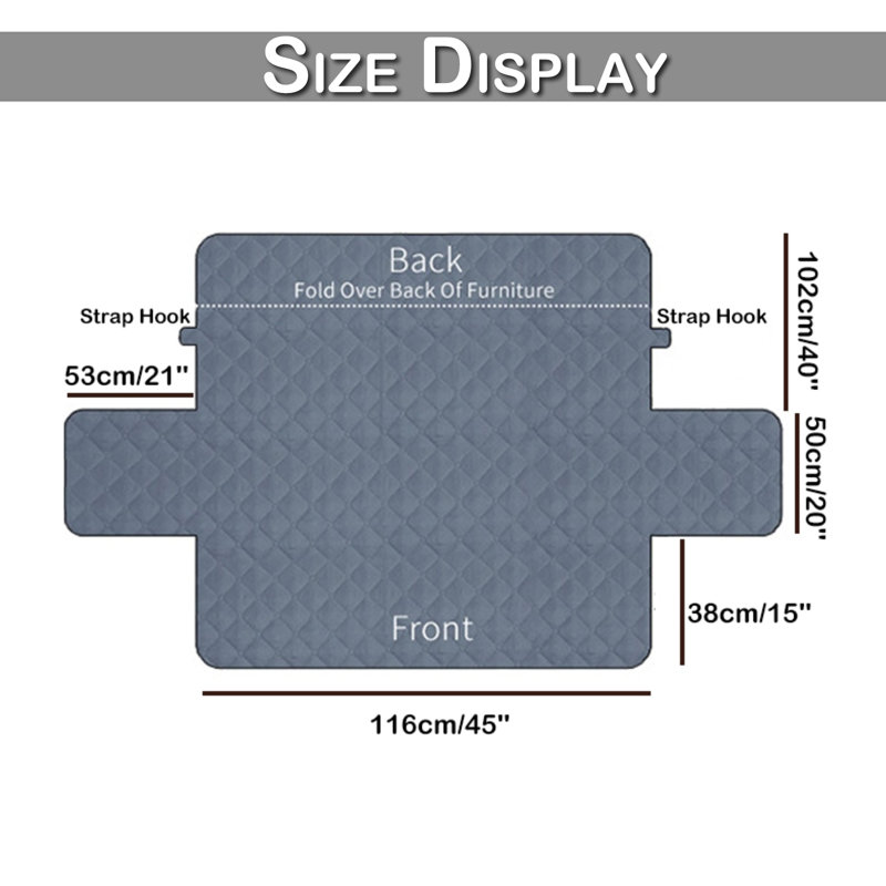 Housse pour canapé en velours à coussins carrés / rectangulaires, Rouge, H 30 po x l 45 po x P 20 po