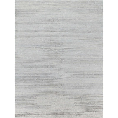 Wool Striped Area Rug in Cream