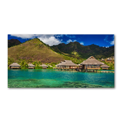 Bungalows Above The Water - Wrapped Canvas Print