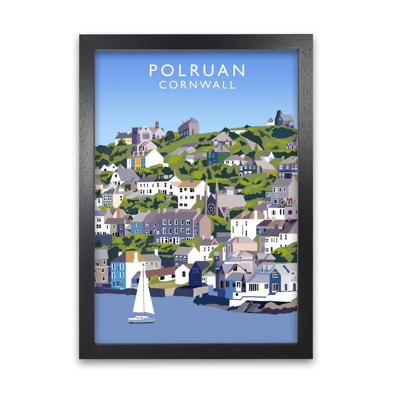 Polruan by Richard O'Neill - Single Picture Frame Print, Black, 59.4 cm H x 42 cm W