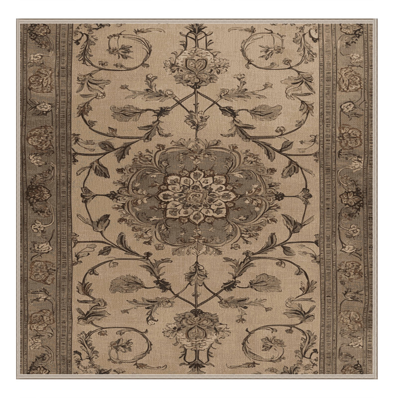 Tapis brun lavable à la machine, Carré 6 pi