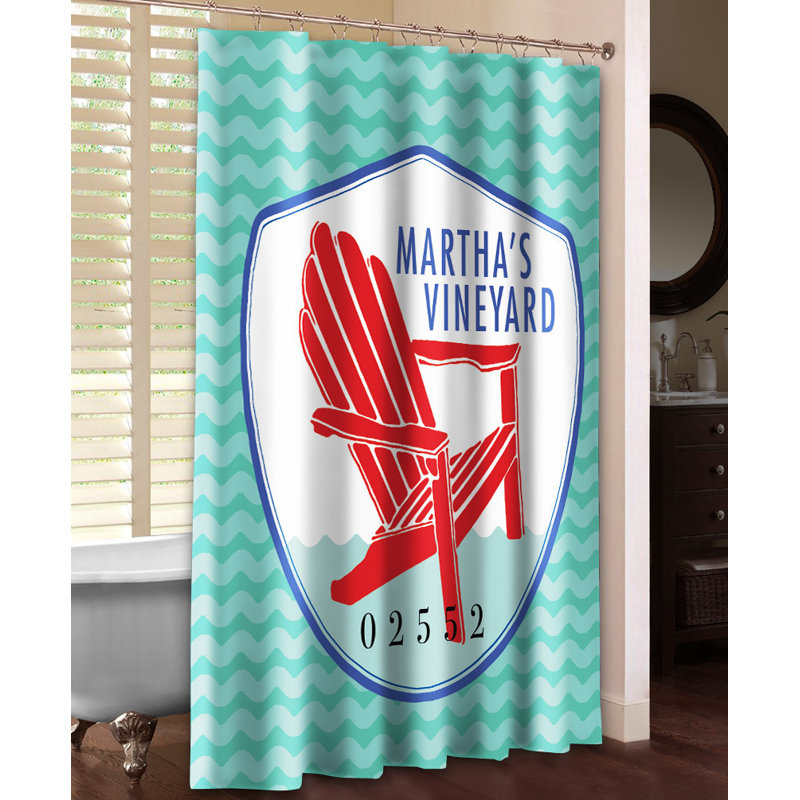 Martha's Vineyard Chevron Shower Curtain, Green