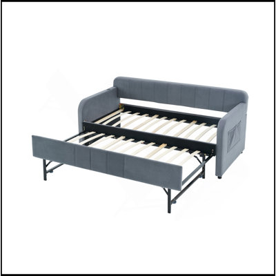 Upholstered Daybed with Trundle Bed