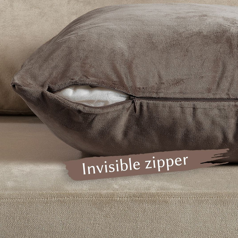 Matte Velvet Cushion Cover - 1 Pc, 51cm x 51cm, Coffee