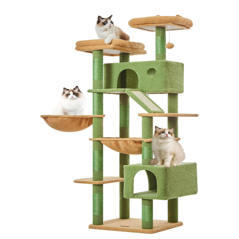 Arbre à chat Ersida, H 12,2 po x l 18,11 po x L 20,47 po, Vert