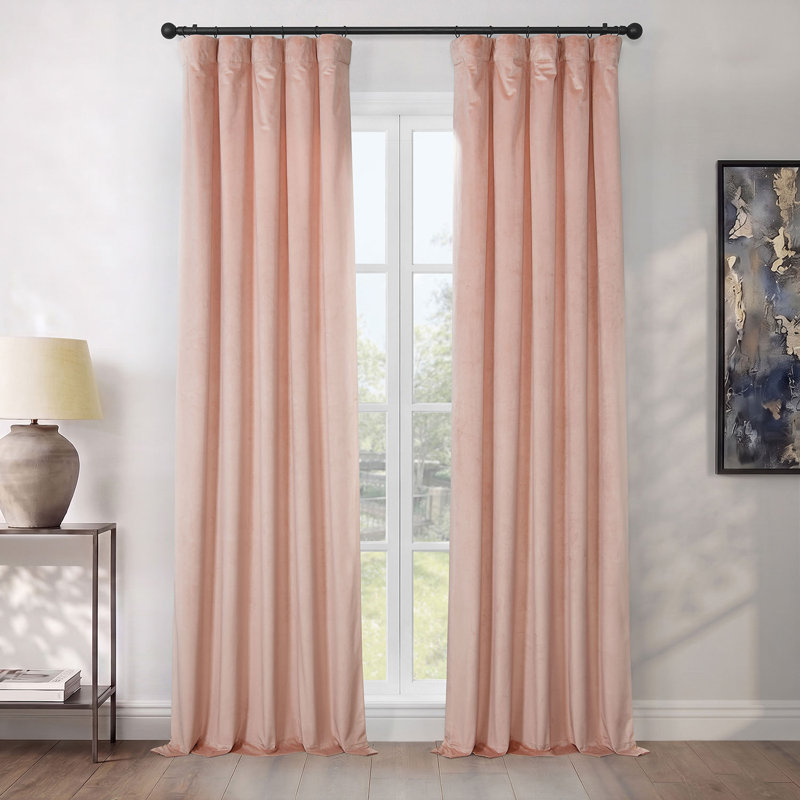Rideaux en velours moelleux Matra pour chambre à coucher ‑ rideaux obscurcissants pour les fenêtres de salon, panneau simple