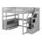 Loft Bed With Desk And Shelves, Two Built-In Drawers, Storage Staircase-122428049