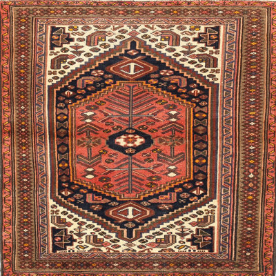 Tapis noir/brun/pêche traditionnel Ollinger
