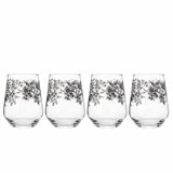 Mikasa Windsor Rose Stemless Wine Glass Set of 4