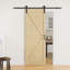 Porte de grange coulissante en bois de sapin massif 84 po H 84 po avec porte de garde-robe à peindre-117256343-128583750-62260197