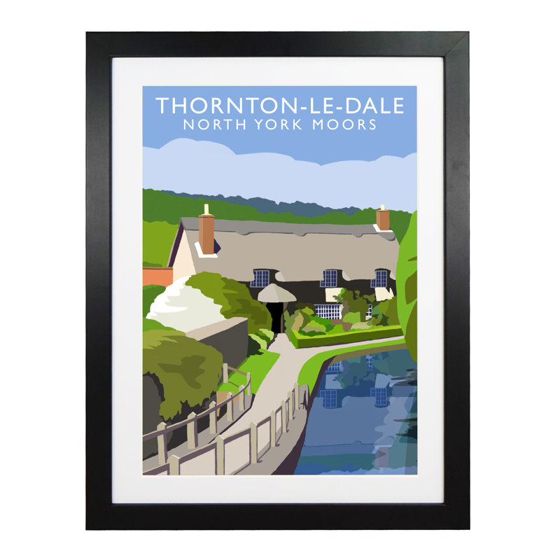 Thornton-Le-Dale by Richard O'Neil - Print, Black Wood Frame, 54 cm H x 44 cm W x 2.2 cm D