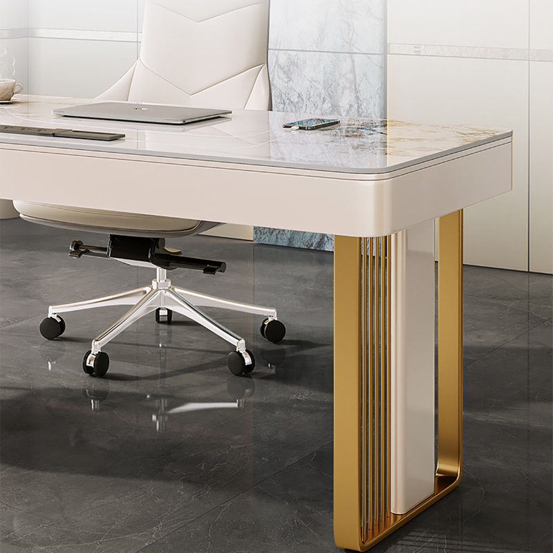 Bureau en porcelaine de luxe Modern Light, H 29,5 po x l 63 po x P 27,6 po