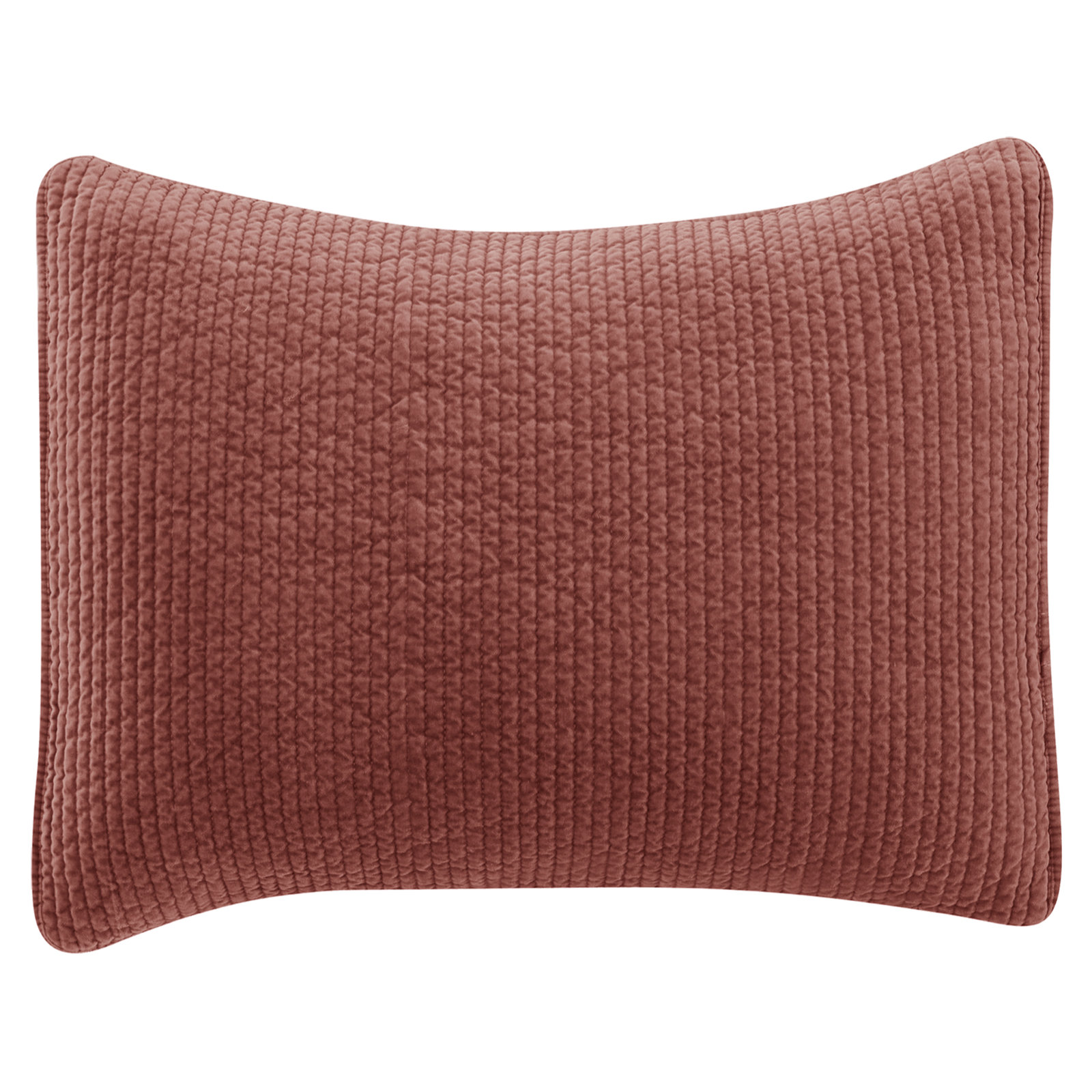 Kobie Stonewashed Cotton Quilted Modern Rustic 1 Piece Pillow Sham, King, Salmon