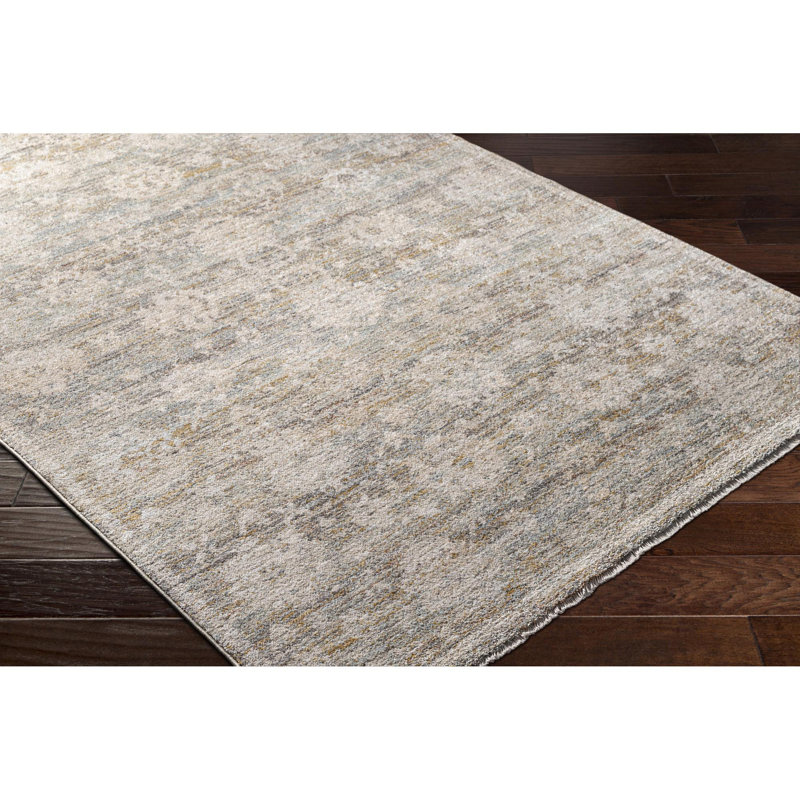 Floral Machine Woven Polypropylene Area Rug in Brown/Cream, Rectangle 9' x 12'7"