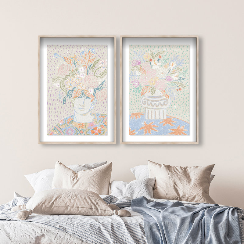 Summer Flourish Set Shadowbox Floral & Botanical Print by Oliver Gal, Black Frame, 10 x 15, 50"H x 34"W