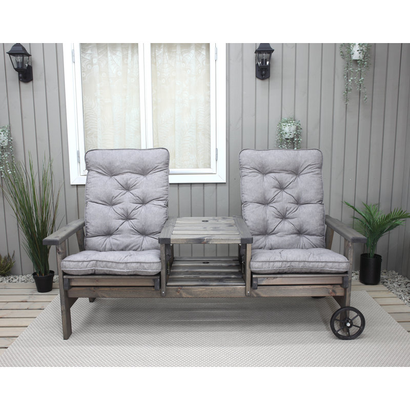 Sevyn Solid Wood Pine Outdoor Bench, Ash Grey