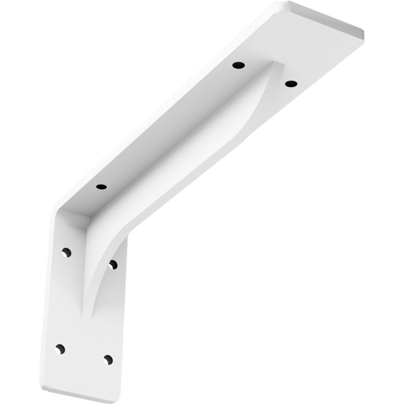 Support en acier Embrey, H 4,75 po x l 2 po x P 10 po, Apprêt blanc