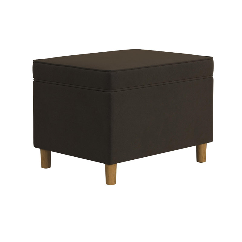 Kelemen Upholstered Ottoman, Chocolate Brown Velvet