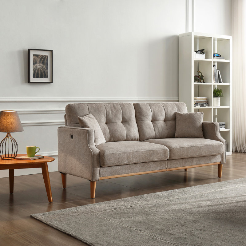 Gris avec coussins et charge, 3 prises de pieds de canapé confortables,, Gris clair