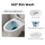 Toilette deux pièces à hauteur de chaise Los Flexi de 17 po, toilette blanche ADA avec chasse d'eau sur jante, chasse simple 1,28 GPF, siège à fermeture en douceur, installation brute de 12 po