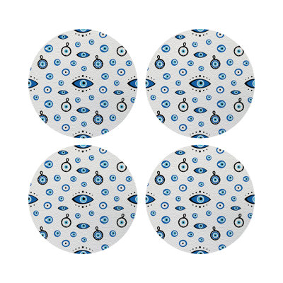 Eye On You Vegan Leather Round Pebble Placemat