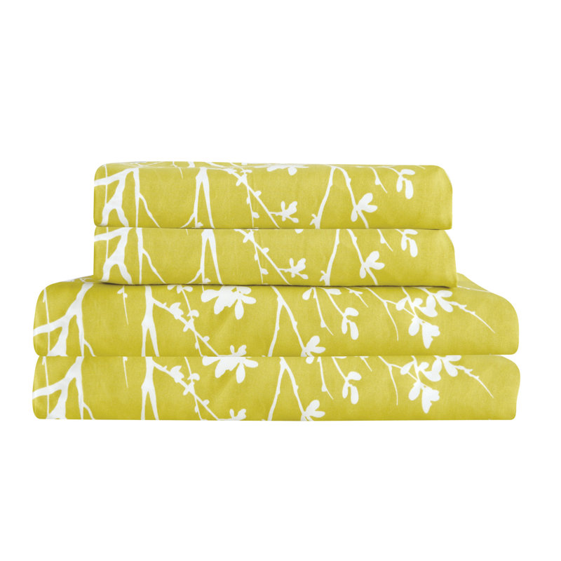 Modern & Contemporary Box Stitch Floral Comforter, Queen Comforter + 4 Additional Pieces
