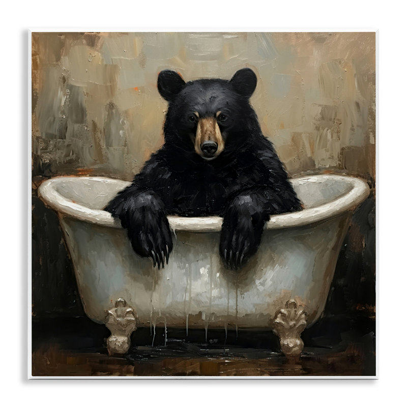 Plaque murale «Black Bear Bath Time» par Tina LeCour