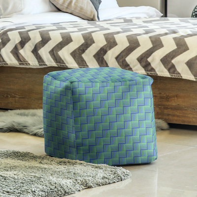 Repose-pieds cubique à rayures classic basketweave