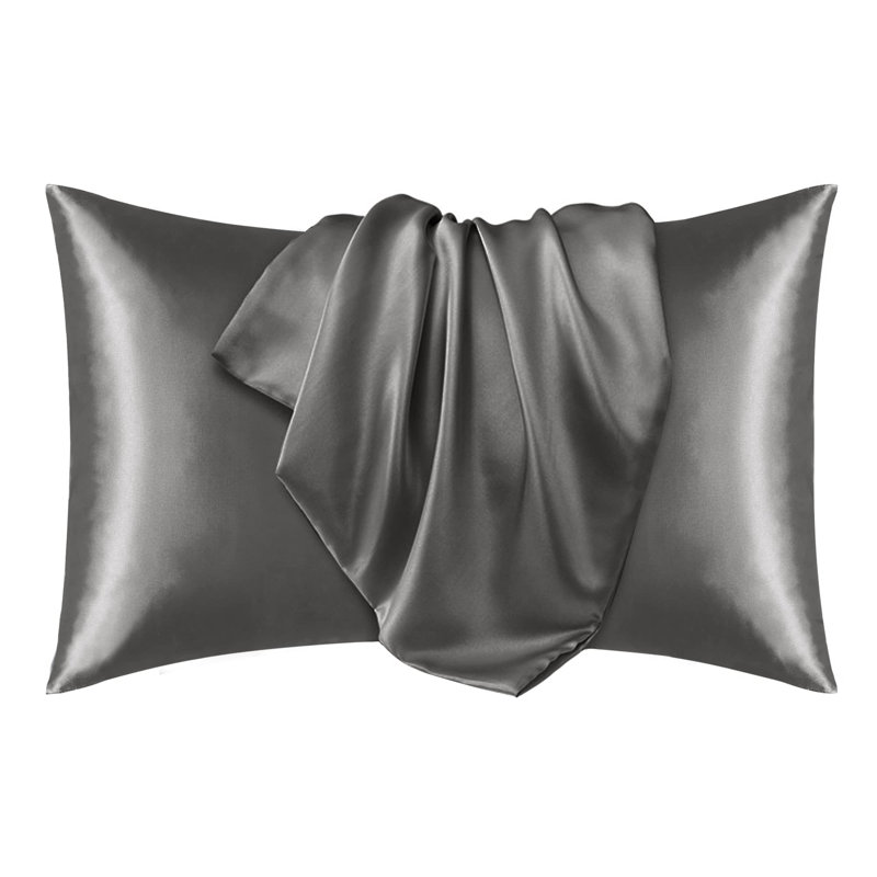 Silk Satin Soft Pillowcases 2 PCS(Cover Only), 20'' x 30'', Navy