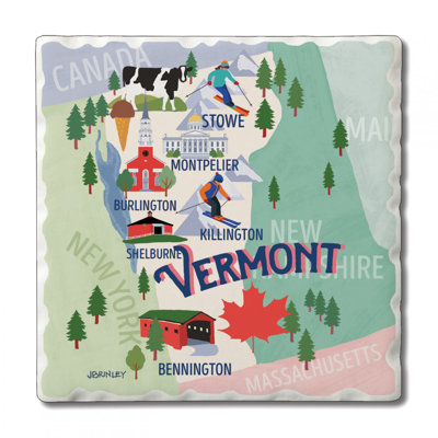 Thirstystone Vermont 4 Piece Tumbled Tile Coaster Set