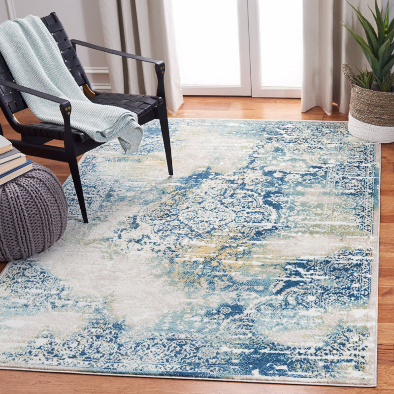Dip Oriental Navy Area Rug, Rectangle 4'5" x 6'5"