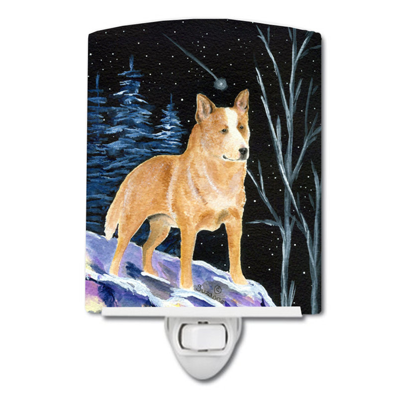 Starry Australian Cattle Dog Ceramic Night Light