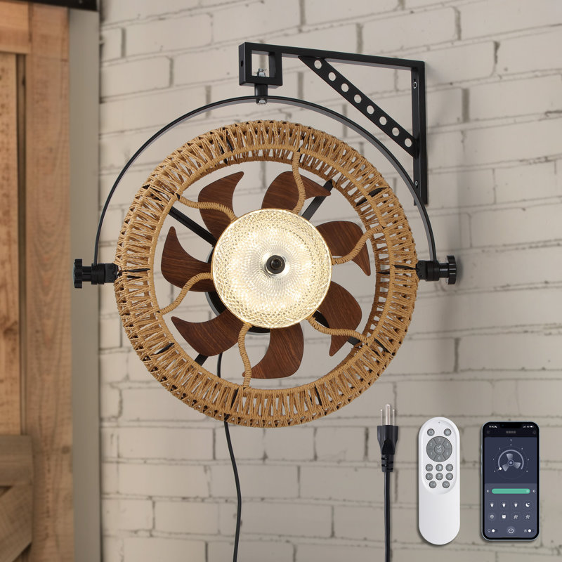 Wall Mounted Fan Dimmable Ceiling Fan With Remote Included