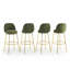 Ensemble de tabourets de bar modernes avec structure et repose-pieds dorés