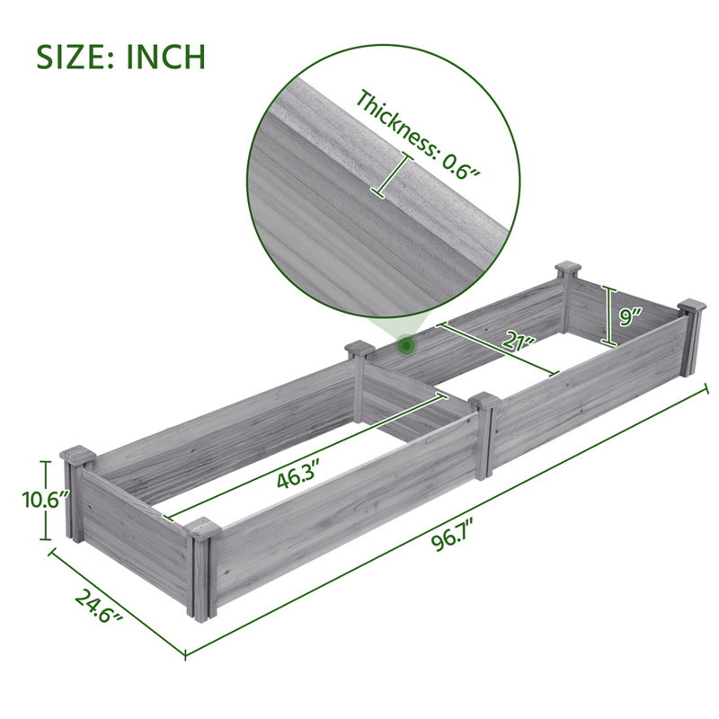 Arlmont & Co. Cisbrough Wood Raised Garden Bed & Reviews | Wayfair