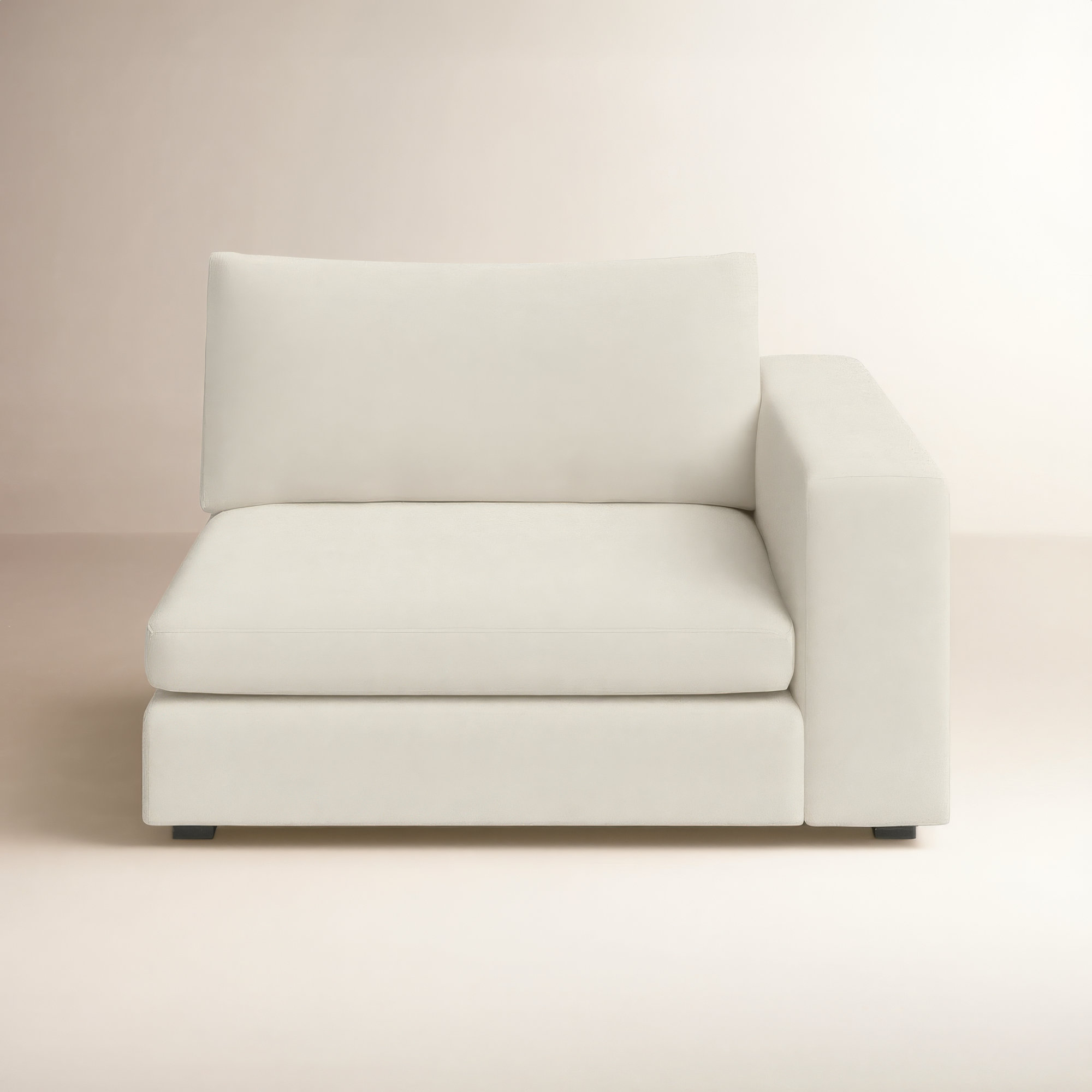 Ojai 50" Wide One Arm Chair, Beige Chenille