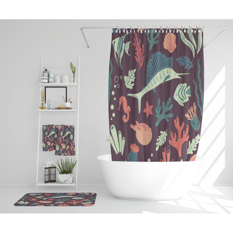 Navreen Polyester Shower Curtain Set