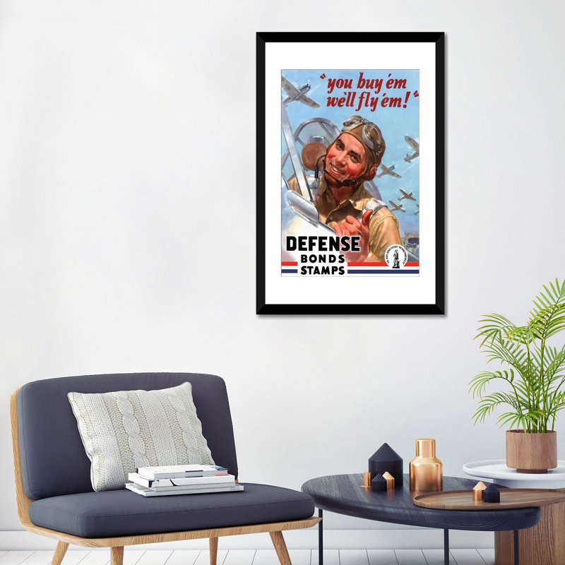 «Vintage War You», affiche vintage sur toile, H 32 po x l 24 po x P 1 po, Papier d'art encadré noir, Blanc