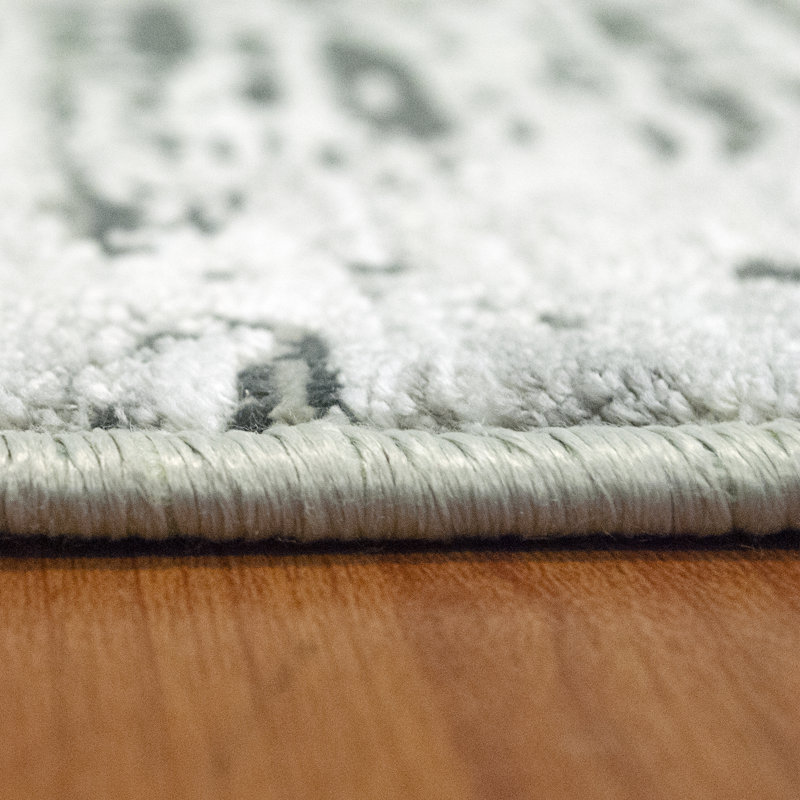 Tapis gris à motif abstrait Newland, Rectangle 6 pi 7 po x 9 pi 6 po