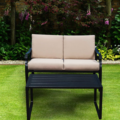 Avec table d'appoint B - Mobilier en métal noir pour les maisons et les espaces de vie