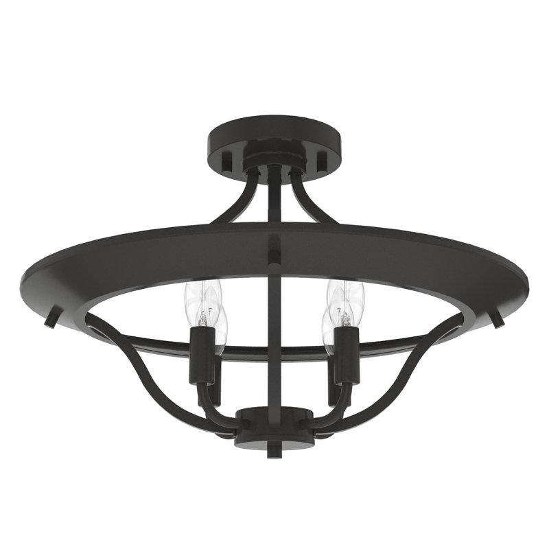 Perch Point 4 Light Semi Flush Mount, Noble Bronze