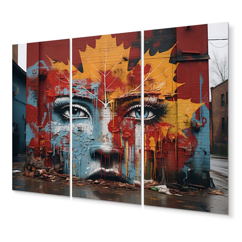 Ensemble de salon d'art mural en métal Toronto Urban Graffiti II - Canada