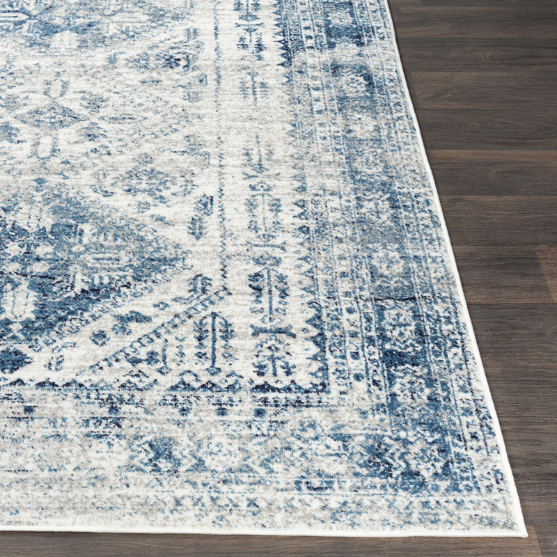 Lake City Rug, Rectangle 200cm x 274cm, Sky Blue/Light Gray//Navy