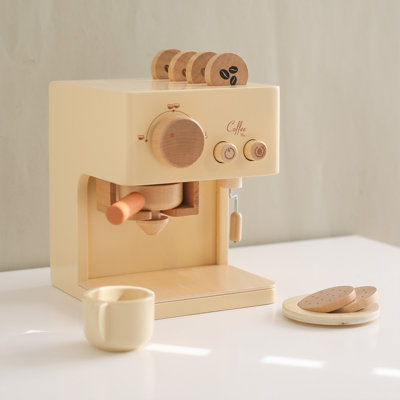 Ensemble de cuisine jouet en bois avec cafetière (10 pièces)