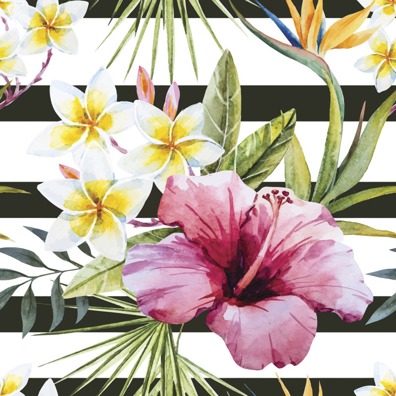 Granby Floral Pattern by Zenina - Wrapped Canvas Painting, 76cm H x 76cm W x 3.8cm D